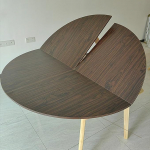 Faltbare runde Tischplatte, 120 cm - 240 cm Durchmesser, platzsparendes Holzdesign f&uuml;r den Innen- und Au&szlig;enbereich, perfekt f&uuml;r Picknicks, Partys, Bankette und Hochzeiten