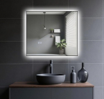 LaapDak LED vannitoa peegel koos valgustusega, 80 x 70 cm, seinapeegel vannituppa, IP54 veekindel, jaheda valge 6500K, ristk&uuml;likukujuline, energias&auml;&auml;stlik valguspeegel