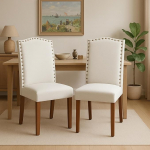 DUMOS S&ouml;&ouml;gitoatoolid, 2 tooli, Elegantne ja ilus kaasaegne s&ouml;&ouml;gitoa toolid, PU nahast polsterdatud k&ouml;&ouml;gitoolid, s&ouml;&ouml;gitoolid, sobivad k&ouml;&ouml;ki, elutuppa, magamistuppa (beež)