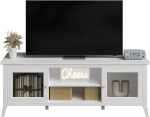 Lavish Home, 55" White TV Stand with Storage