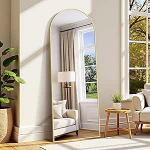 WOLIBEER Suur t&auml;ispikk peegel 179 x 65 cm XXL Seisev peegel ja seinapeegel kuldse raamiga Alumiiniumist valmistatud turvaline stabiilne dekoratiivne peegel elutuppa magamistoas esikusse meikimiseks