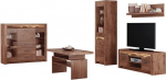 Mirjan24 Indiano I elutoa komplekt, vitriinkapp, baarikapp, TV madallaud, seinariiul, kohvilaud, v&auml;rvivalik, elutoa seinale, seinale paigaldamine (hele tuhk, ilma valgustita)