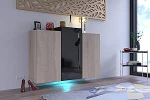 Furnitech K5 kaasaegne elutoa kapp kapp Sideboard magamistuba s&ouml;&ouml;gituba elutoa m&ouml;&ouml;bel (LED sinine, K5-18HGM-SB7)