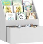 AIYAPLAY laste raamaturiiul, raamaturiiul, m&auml;nguasjade hoidmise korraldaja 3 tasandi riiulitega, sahtliga, magamistuppa, lastetuppa, m&auml;ngutuppa, klassiruumi, hall