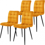 ML-Design S&ouml;&ouml;gitoa toolid, 4 tooli, sinepikollane komplekt, sametkattega k&ouml;&ouml;gitoolid, seljatoega elutoatool, metalljalgadega polsterdatud tool, ergonoomiline tool s&ouml;&ouml;gilauale, s&ouml;&ouml;gituba