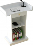 Simple Lecterns MDF Laptop Desk with Spacious Drawer and 2 Open Shelves 60 x 42 x 120 cm Standing Desk