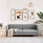 Homgoday diivan 3-kohaline Lounge diivan Polsterdatud diivan koos k&auml;etugedega K&uuml;lalissohva Kaasaegne diivan 3-kohaline diivan Kahekohaline diivan istumisv&otilde;imalus M&ouml;&ouml;bel Diivan elutuppa magamistuppa Helehall kangas