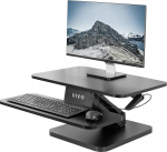 Vivo Black Height Adjustable Standing Desk Monitor Riser - 25" Tabletop Sit to Stand Gas Spring Workstation (DESK-V001G)