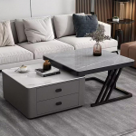 Couchtisch-Set aus Glas mit Metallgestell f&uuml;r Wohnzimmer und Schlafzimmer, ideal f&uuml;r kleine R&auml;ume