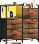 Somdot kapp magamistoas koos laadimisjaama ja LED-valgusega, lai 5 sahtlit, kapp koos riidest konteinerite ja avatud riiuliga voodi k&otilde;rvale, elutuppa, lastetuppa, pesemisruumidesse