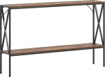 WPWSDWMX Schmaler Konsolentisch mit Zwei Ablagen, 80-120 cm, Massivholzplatte und X-f&ouml;rmigem Metallgestell, Beistelltisch f&uuml;r Eingangsbereich, Flur und Foyer(120cm/47in)