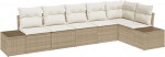 Rantry 6-teiliges Garten Sofa Set mit Kissen in Beige aus Poly Rattan Gartenlounge Model3355750