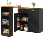 360&deg; p&ouml;&ouml;rlev s&ouml;&ouml;dav, lihtne ja kaasaegne, multifunktsionaalne hoidla, sobib magamistuppa, elutuppa, s&ouml;&ouml;gituppa, p&ouml;&ouml;rlev k&uuml;ljepaneel kapp 2 sahtliga, 2 uksega (must 1)