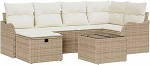 Garten-Sofa-komplekt 7 tk Beige und Creme 232,5 x 122,5 x 85 cm Mudel3358990