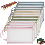 Storage Bags Toy Pack of 10 - Document Bag A4 Mesh Zip Double Layer Nylon Puzzles Toy Storage Bag with Zip Handle for Bath Toy, Puzzle, Building Blocks