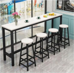 Moderner Konsolentisch mit rechteckiger Basis, Wandfl&auml;chen, seitlicher Flur, Eingangsbereich, Stehtisch aus Massivholz, Konsole, Thekenh&ouml;he, Esszimmer, schmaler K&uuml;chen-Stehtisch mit modernem