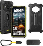 Ulefone RugKing 3 Pro v&auml;ljas mobiiltelefon Android 15 AI vastupidav nutitelefon, 5700 mAh aku 16GB + 128GB/SD-2TB, Octa-Core 48MP 6.56 tolli 120Hz, 120LM Super Torch/3 kaardipesa/IP68/IP69K/OTG/NFC/GPS