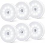 innolife Night Light with Motion Sensor USB Rechargeable, Pack of 6 Lamp with Motion Sensor Indoor Battery for Stairs Children's Room, Bedroom, Closet, Kitchen