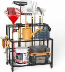 Aiat&ouml;&ouml;riistade organiseerija garaaži jaoks, s&uuml;sinikterasest mitmeotstarbeline aiat&ouml;&ouml;riistade hoiuraam ratastega, aiat&ouml;&ouml;riistade hoidja 80 x 70 x 55 cm