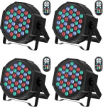 GdjRttk 4tk RGB LED Par Spotlight, 72W lavavalgus koos kaugjuhtimispuldiga ja DMX 7CH, 36 LED Par Headlight 7 valgustusrežiimiga diskopidu baar Halloween j&otilde;uludeks