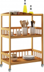 Sogesfurniture KS-ZC-BH Bamboo Rolling Storage Boxes Kitchen Trolley