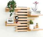 Qoka Crafts seinariiul puust riputatav - Mooduliraamatute riiulite komplekt t&auml;ispuidust - h&otilde;ljuv riiul elutuppa, k&ouml;&ouml;ki ja vannituppa - Vintage dekoratsioon ja taimeriiul