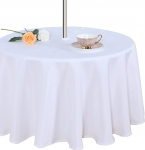 Fitable Outdoor Indoor Tablecloth Washable Waterproof Wrinkle Resistant Tablecloth with Zipper and Umbrella Hole for Spring Summer Party Picnic Patio White 60R