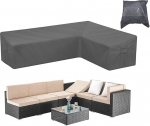 UCARE Garden Furniture Cover L Shape Sofa Furniture Waterproof Cover 420D Durable Oxford Fabric Outdoor Patio Section Couch Rattan Corner Sofa Table Chair Protector