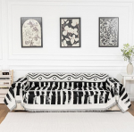 MEETSKY Boho-Couchbezug f&uuml;r Hunde, Couchbezug f&uuml;r Sektionalsofa, superweicher Chenille-Sofa-Schonbezug, Couchschutz f&uuml;r Haustiere, M&ouml;belbez&uuml;ge, 180,3 x 259,1 cm, Schwarz