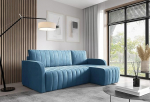 LIKMA Otto L-Shaped Corner Sofa, 224 cm, Turquoise, Modern Sofas & Couches, Velvet Sofa with Sleep Function, Sofa Bed with Bed Box, Living Landscape with Bedding Container, Fabric: Jasmine 85