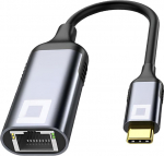 CO2 USB-C Ethernet adapter, Gigabit RJ-45 LAN 10/100/1000 Mbps, Plug & Play, LED-indikaatorid, Realtek RTL8153 kiip, alumiiniumist Space Grey, &uuml;hildub MacBooki, PC, TV Boxiga (USB-C)