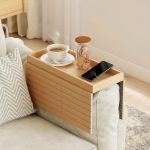 HOMCOM diivanitaldrik k&auml;etugi Bambusest kokkupandav diivanitaldrik koos joogihoidjaga libisemisvastane diivaniseljatoe riiul 45 x 33,5 cm diivanitaldrik k&auml;etugi diivanitaldrik diivanikorraldaja suupistete mobiiltelefoni tassiks