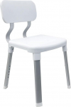 evekare vannitoatool seljatoega, plastik, alumiinium, valge, &uuml;ks suurus