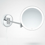 Ravenna LED valgustatud kosmeetikapeegel &uuml;mmargune 7x suurendusega meigipilt koos valgustusega seinale paigaldatud dimmeriga Auto-Off valge kaabliga habemeajamispeegel koos valgusega