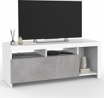 IDMarket - Malo TV-kapp 110 cm valge betoonist kappidega