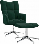 vidaXL lamamistool koos tugitooliga, p&ouml;&ouml;ratav TV tool, polsterdatud tool, l&otilde;&otilde;gastav tool, tugitool, tugitool, elutuba, tumeroheline, sametne