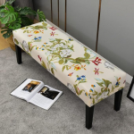 Highdi Bench Slipcover, Universal Chair Cover for Bench, Bench Cushion Covers, Dining Seat Cover, Bench Cover for Dining Room, Removable Bench Slipcover, Washable Seat Cover (Flowers and Leaves, Pack