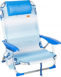 AKTIVE 4 positsiooni kokkupandav rannatooli sinised triibud 51 x 45 x 76 cm sisaldab pehmendusega padi k&uuml;ljetasku k&auml;epidemed kandev&otilde;ime 110kg kallutuskaitse mitu positsiooni reguleeritavad
