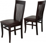 CH05 S&ouml;&ouml;gitooli komplekt 2 puidust tooli kuni 150 kg - t&auml;ielikult kokkupandud - pehmendusega k&ouml;&ouml;gitool - t&auml;ispuidust p&ouml;&ouml;k (Wenge - pruun)