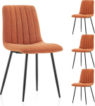 TUIKAILAi S&ouml;&ouml;gitoa toolid, komplekt 4, ergonoomiline disain, mugav polsterdatud tool, elutoa toolid seljatoega, metallist jalad, magamistuba, s&ouml;&ouml;gitoa tool (oranž)