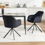 P&ouml;&ouml;rlevad s&ouml;&ouml;gitoa toolid, 2 tooli, k&ouml;&ouml;gitoolid, kaasaegsed polsterdatud toolid, seljatoega tugitoolid, sametpolsterdusega, metalljalad, mustad