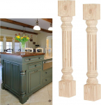 Kabinetipostid, 5 "H x 5" W x 5 "D, viimistlemata koonilised triibud, kummipuit, asendusjalad suurele s&ouml;&ouml;gilauale ja k&ouml;&ouml;gilauale