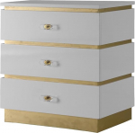 Meridian Furniture Esme kollektsiooni kaasaegne k&uuml;ljelaud lakitud alusega, kuldne viimistlus, 24" W x 16" D x 26" H