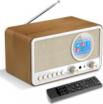 Wholede DAB+/FM raadio Bluetoothiga, digitaalne raadio k&ouml;&ouml;giraadio DAB Plus raadio kaugjuhtimispuldiga, k&ouml;&ouml;giraadio &auml;ratuskell koos uneaeguriga, &auml;ratuskell - USB/Aux-in, must (valge)