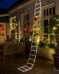 Geemoo LED Santa Claus Ladder Fairy Lights - 3 meetri LED j&otilde;uluvalgustid, mis t&ouml;&ouml;tavad koos taimeri, m&auml;lufunktsiooniga, 8 režiimi, siseruumides ja v&auml;ljas j&otilde;ulupuu akna j&otilde;ulukaunistuseks