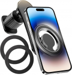 CGEAMDY magnetiline auto mobiiltelefoni hoidja, magnetiline mobiiltelefoni hoidja, 360&deg; p&ouml;&ouml;ramine nutitelefonidele, tugevaim auto mobiiltelefoni hoidja, magnetiline &otilde;huventilaatori klamber (h&otilde;bedane)