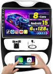 [8 Core 6G + 128G] Inefala autoraadio Renault Clio 2013-2018, 9-tolline puuteekraaniga raadio Android traadita CarPlay ja Android auto GPS WiFi Bluetooth RDS FM USB SWC mikrofon tagurduskaameraga