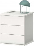 Muebles Pitarch Bedside Table with 3 Drawers with Metal Guides, White, 48.5 x 41 x 40 cm (Height x Width x Depth), Small Chest of Drawers, Modern, Model Dana