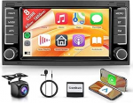 6+128G 8 s&uuml;damikud 7-tolline Android autoraadio VW Touareg 2004-2011 VW Transporter T5 Multivan 2004-2009 traadita Carplay Android autode peeglilink Bluetooth WiFi FM/RDS/EQ GPS navigatsioon SWC tagaosa