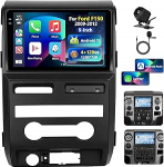 4+128G autoraadio Ford F150 2009-2012 juhtmevaba Carplay/Android autole, Motorsi 9-tolline Incell Android puuteekraan Navi/WiFi/FM/RDS/SWC/Bluetooth/EQ + tagakaamera